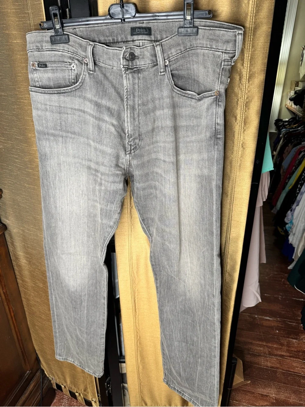 Polo Ralph Lauren Gray Jeans 36x32 Classic Fit Straight Faded Wash
